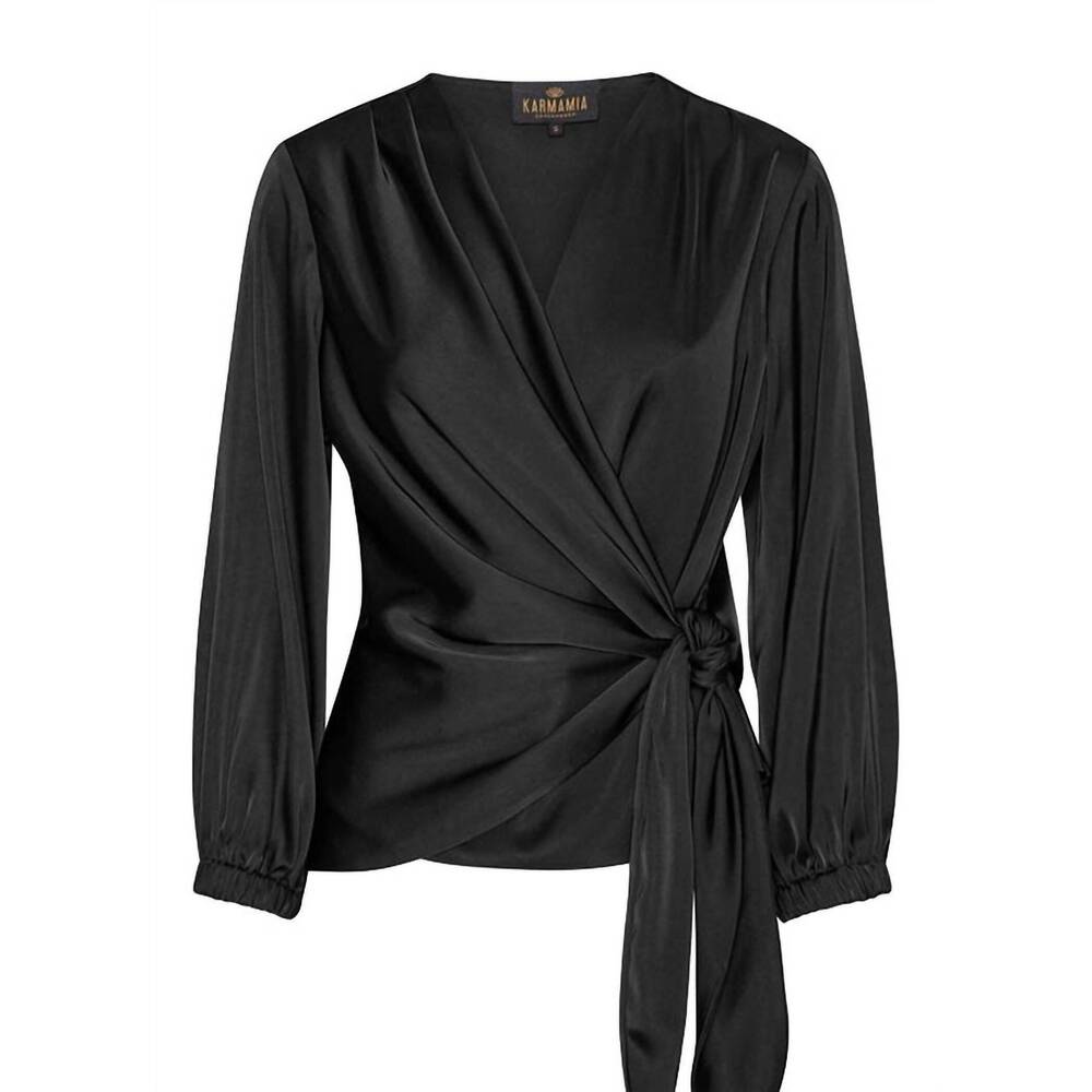 NEW KARMAMIA women's ines blouse in semi rich black